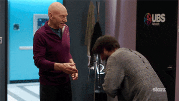 sirpatstew patrick stewart blunt talk jason schwartzman GIF