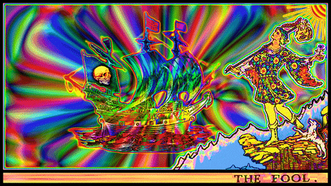 trippy psychedelic tarot fool grateful dead GIF