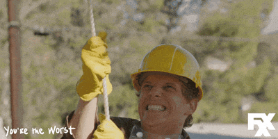 chris geere work GIF by You're The Worst 