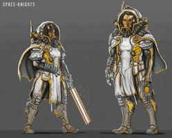 joshmatamoros knight character design astronauts spacewoman GIF