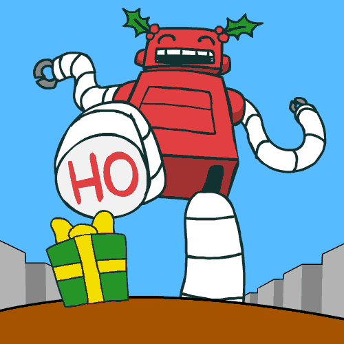 upstartthunder animation christmas robot upstartthunder GIF