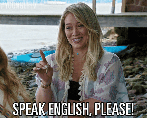 Tv Land Speak English GIF by YoungerTV - Find & Share on GIPHY
