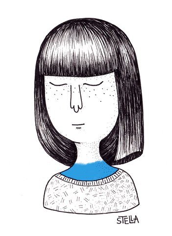 stellacaraman girl gif illustration blue GIF