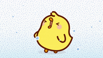 sick snow GIF by Molang.Official
