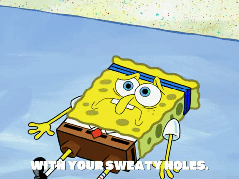 spongebob sweating