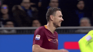 edin dzeko laughing GIF by AS Roma