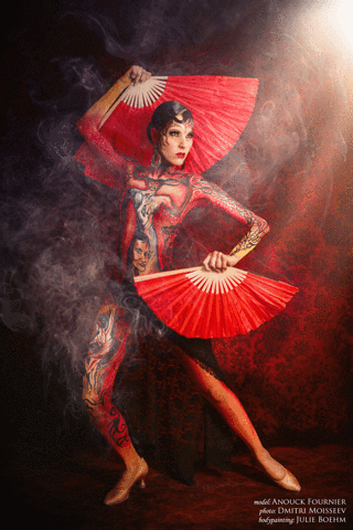 julieboehm red dancer tango fineart GIF