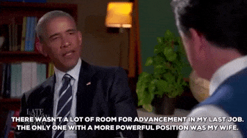 stephen colbert the only one with a more powerful position was my wife GIF by Obama