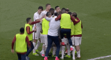 celebrate group hug GIF by AS Roma