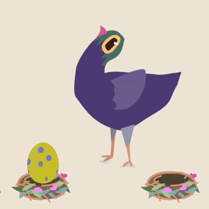 dinar trash dove bird viral trend leg funny flip hit miss  shot egg game sticker happy nest ios GIF