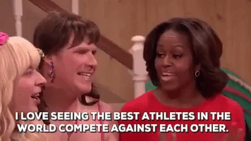 jimmy fallon i love seeing the best athletes in the world compete against each other GIF by Obama