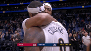 new orleans pelicans hug GIF by NBA