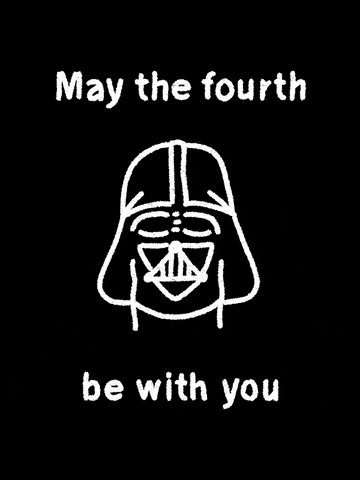 May The Fourth Be With You Black And White GIF by Equal Parts Studio - Find & Share on GIPHY
