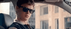 babydrivermovie sunglasses staring ansel elgort baby driver GIF