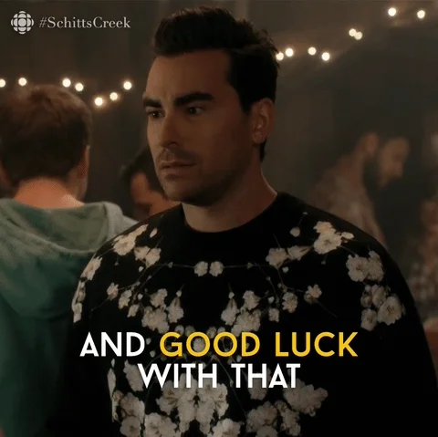 Schitts Creek Good Luck GIF by CBC