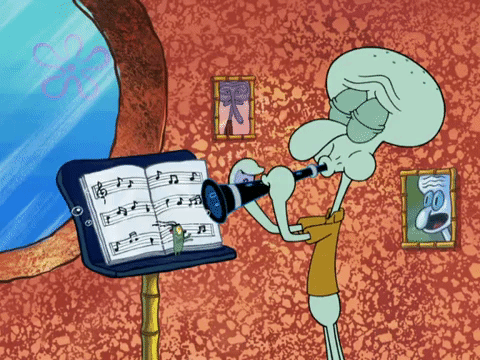 Squidward Playing Clarinet Gif