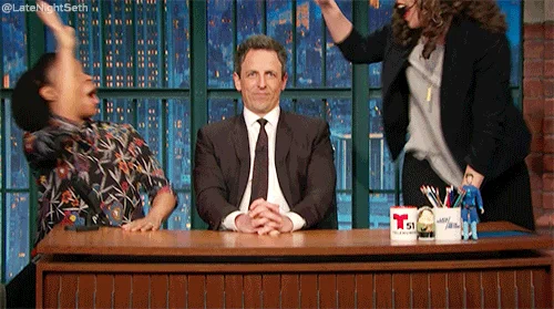 high five seth meyers GIF by Late Night with Seth Meyers
