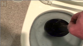 raddie how to unclog a blocked toilet how to use a plunger how to fix a blocked toilet GIF