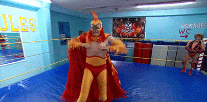 flapping lucha libre GIF by Team Coco