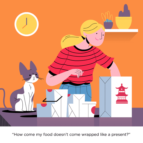 Αποτέλεσμα εικόνας για getting delivery food gif