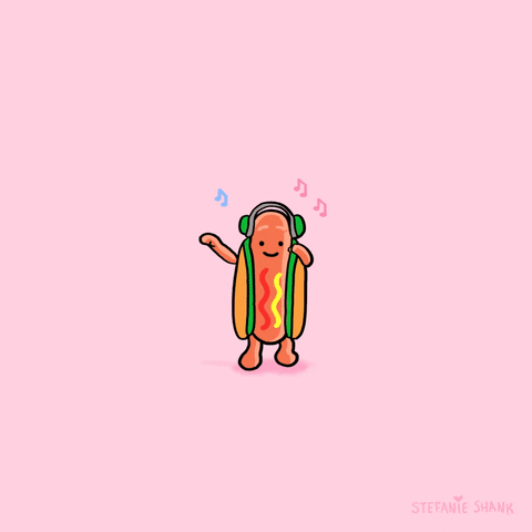 Happy Hot Dog GIF by Stefanie Shank