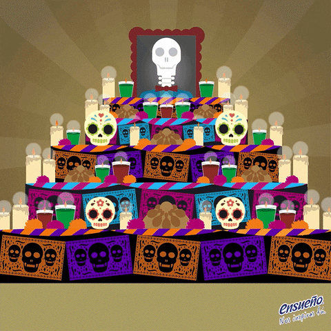 ensuenomexico calavera dia de muertos altar de muertos ensueÃ±o GIF