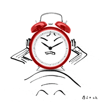 tired alarm clock GIF by Serge Bloch