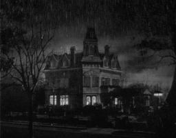 smokey haunted house lightening GIF