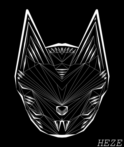 Heze cat bat geometric GIF