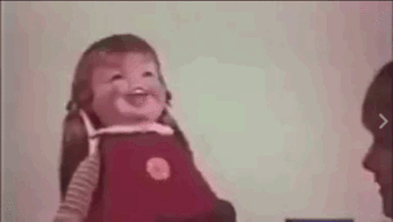 teeoneeleven vintage exorcist baby head spin GIF