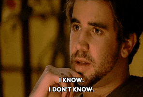 Celebrity gif. Jason Wahler of The Hills says "I know. I don't know." with a look of pensive apprehension on his face. 