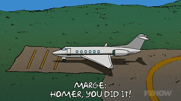 Episode 1 Plane Landing GIF by The Simpsons