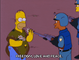 homer simpson peaceful protest GIF