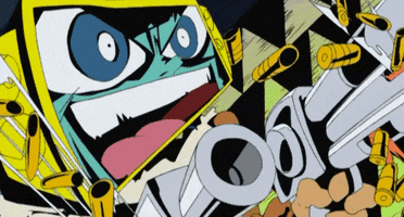 crooked anime guns tv head deadleave GIF