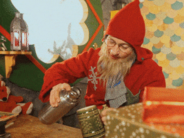 pouring santa claus office GIF by The Elves!