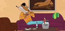 Talking On The Phone Relaxing GIF by BoJack Horseman