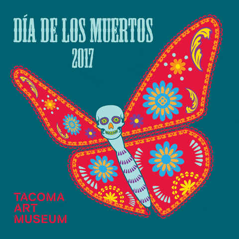 tacomaartmuseum skull death butterfly tacoma GIF