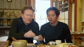 Steven Yeun Eating GIF by Team Coco