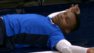 stretching russell westbrook GIF by NBA