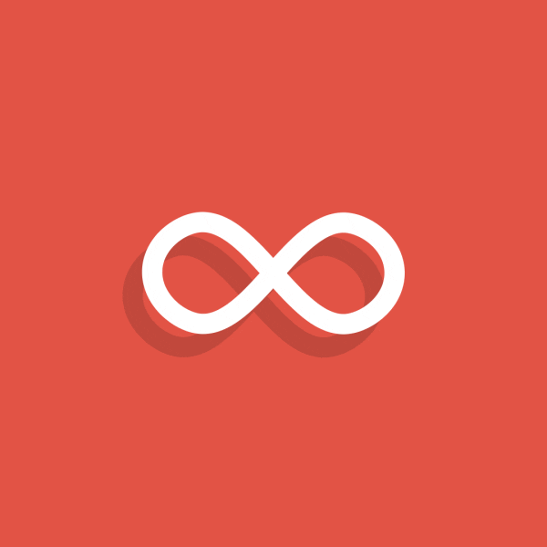 An animated gif illustration showing a line drawing of the infinity symbol that twists and transforms and then takes its shape again