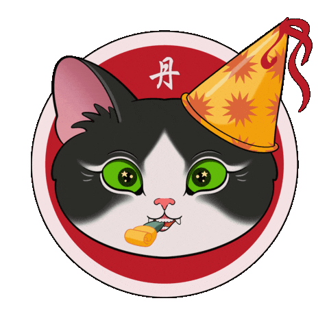 Cat Celebrate Sticker