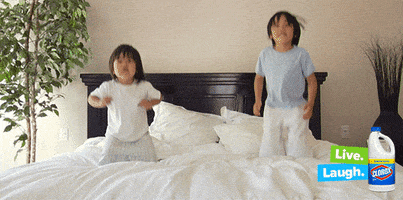 jumping on bed GIF by Clorox
