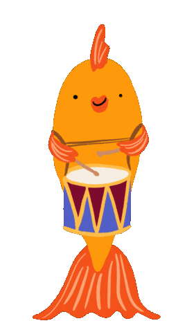 Fish Drums Sticker