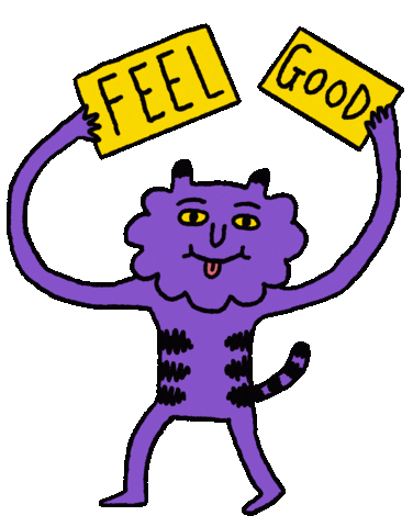 Happy Feel Good Sticker by Lizz Lunney