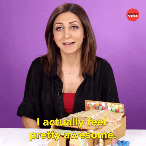 I Feel Awesome Gingerbread House GIF by BuzzFeed