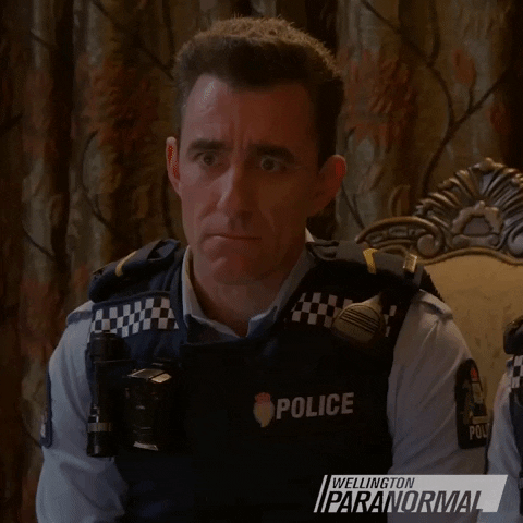Shocked Officer GIF by Wellington Paranormal