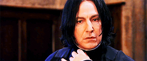 close-up of Snape in the great hall