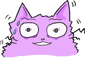 Nervous Cat Sticker
