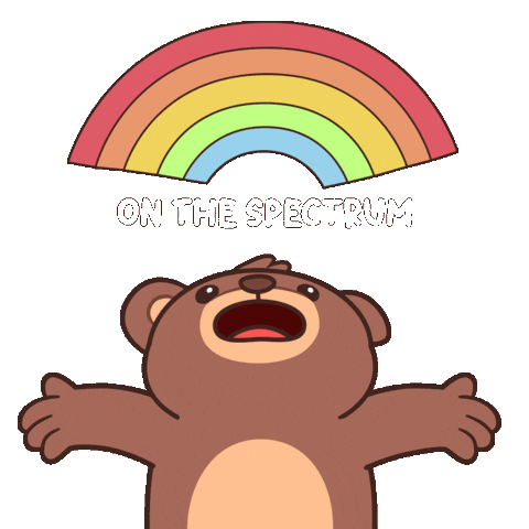 Teddy Bear Rainbow Sticker by BEARISH