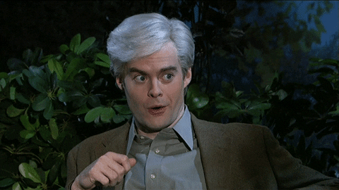SNL gif. Bill Hader as Keith Morrison on Dateline looks surprised and then smiles and nods approvingly.